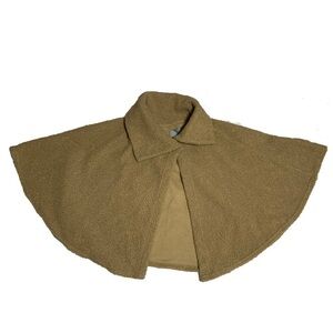 Anthropologie Tan Sherpa Poncho Cape